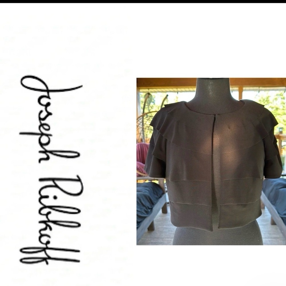 Joseph Ribkoff | Crop Ruffle Short Sleeve Blazer